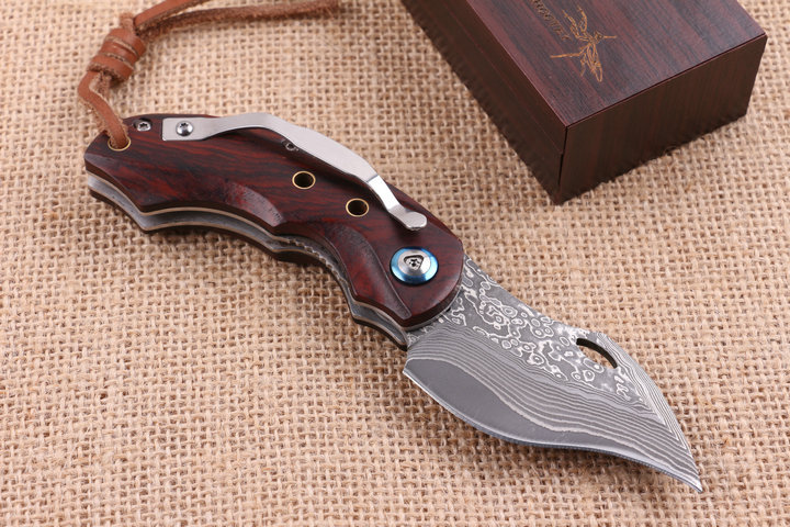 Nighthawk folding pocket knife with VG10 Damascus steel blade material UD404614